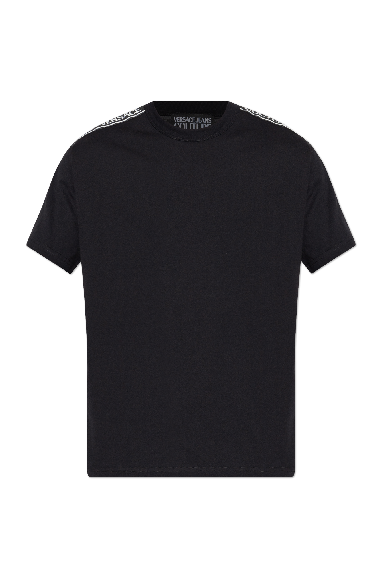 Black T-shirt with printed logo Versace Jeans Couture